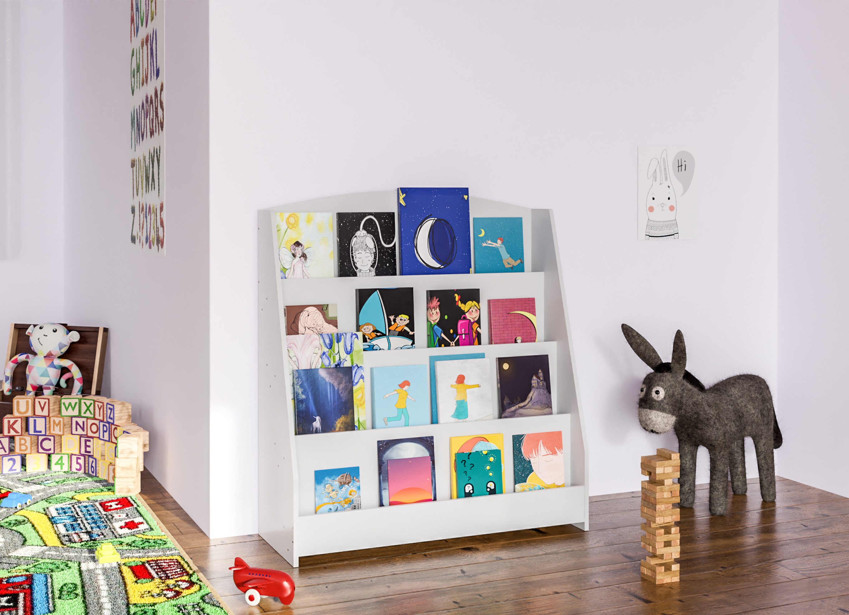 Bibliothèque pour enfants Melfa avec 4 étagères