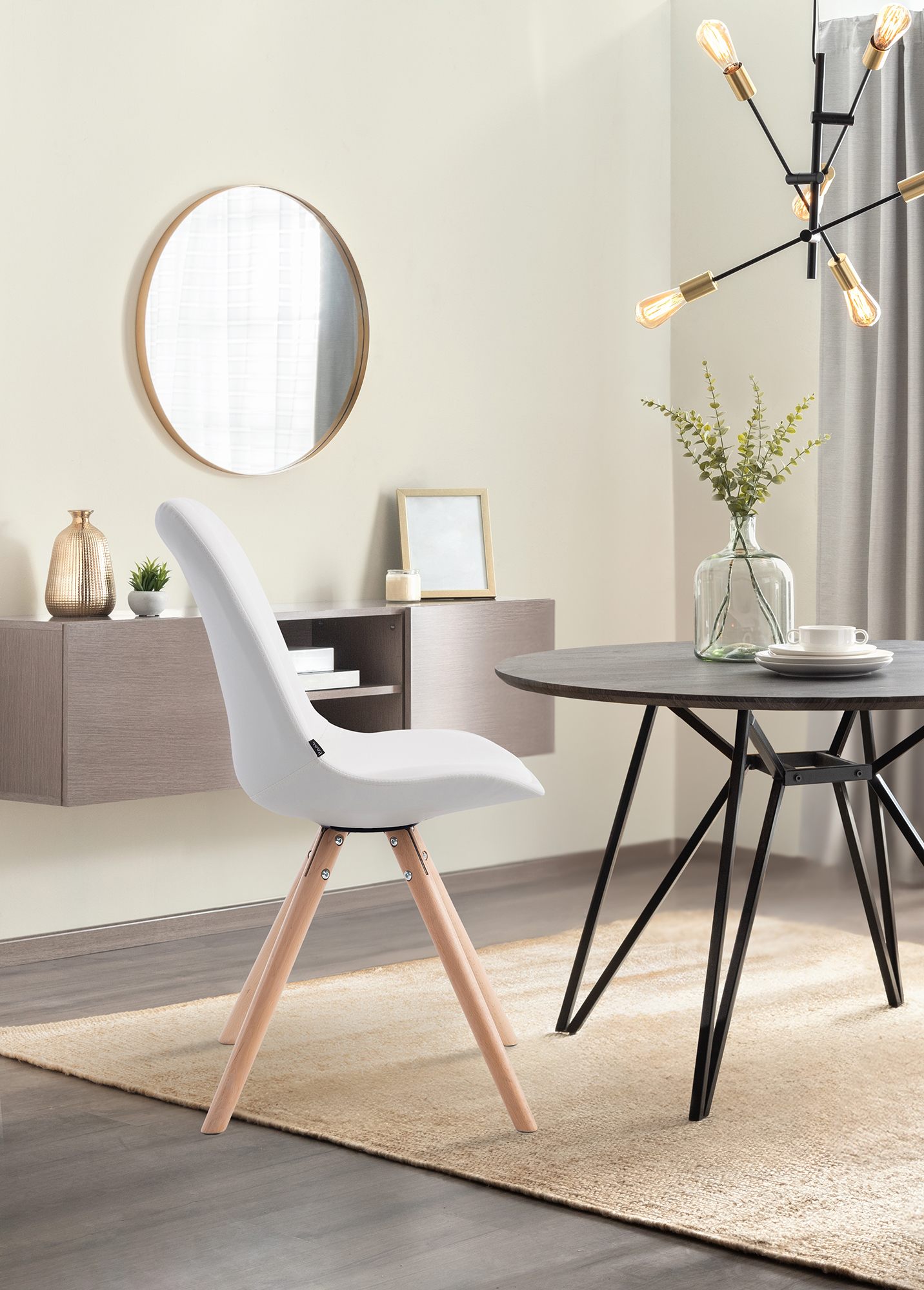 Chaise visiteur LAVAL similicuir pieds ronds