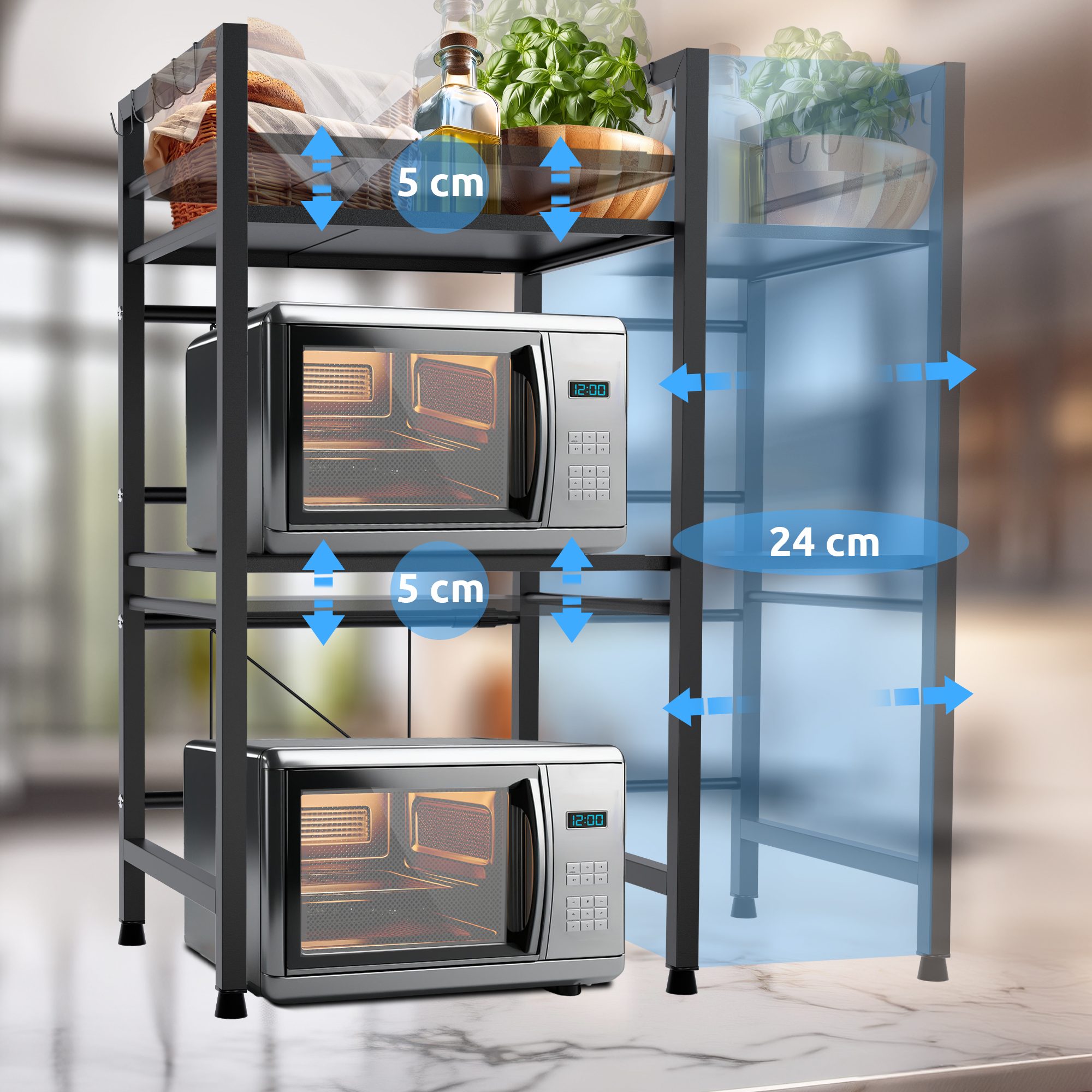 Étagère pour micro-ondes Marana à niveaux