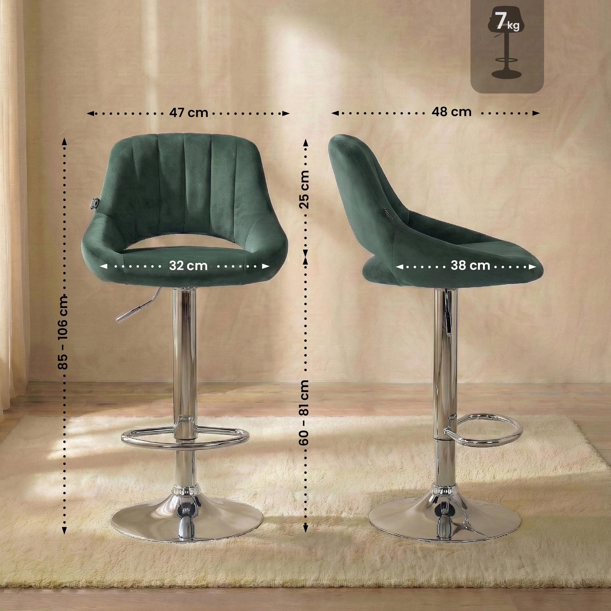 Tabouret de bar Milet en velours