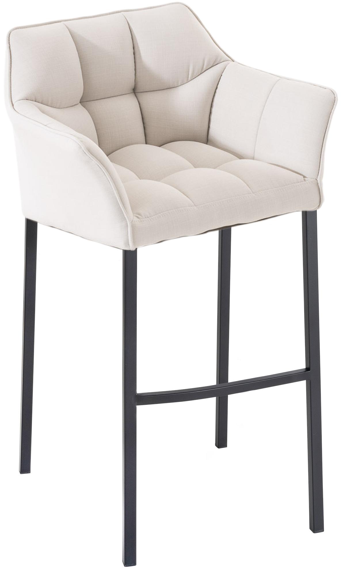 Tabouret de bar Damaso en tissu avec cadre à quatre pieds