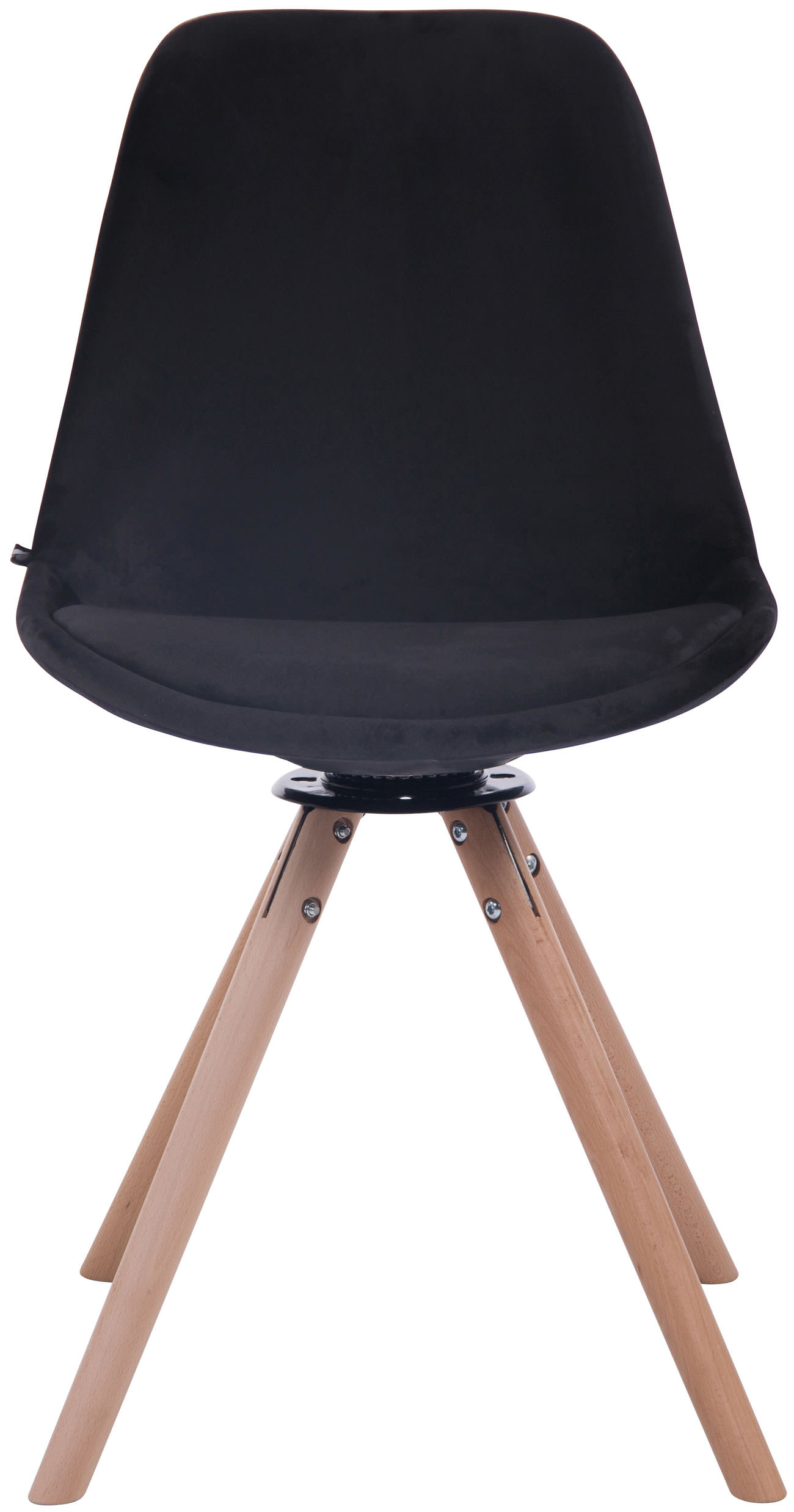 Chaise de salle à manger Troyes Pivotant en velours avec piétement rond