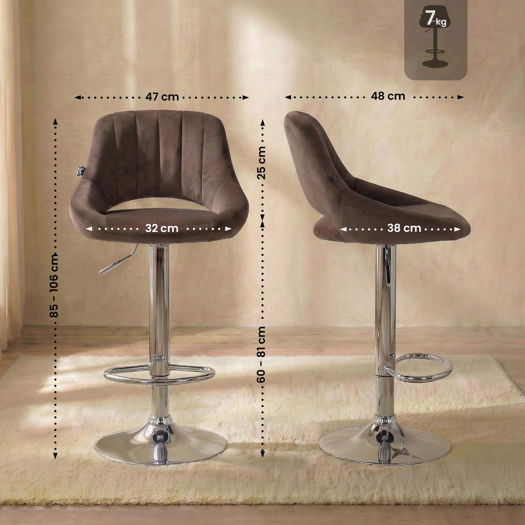Tabouret de bar Milet en velours