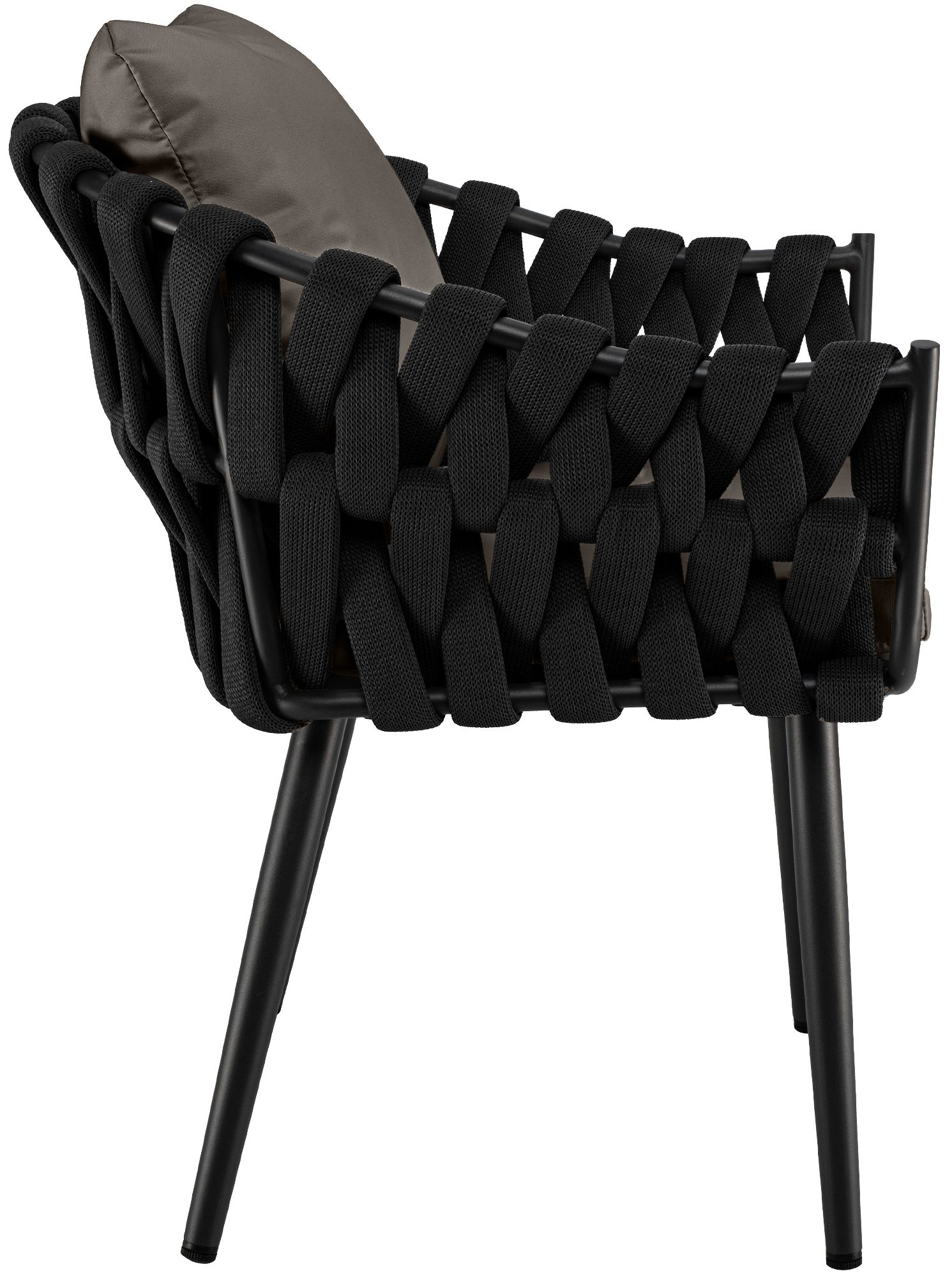Fauteuil de jardin Naxos anthracite avec coussin d assise