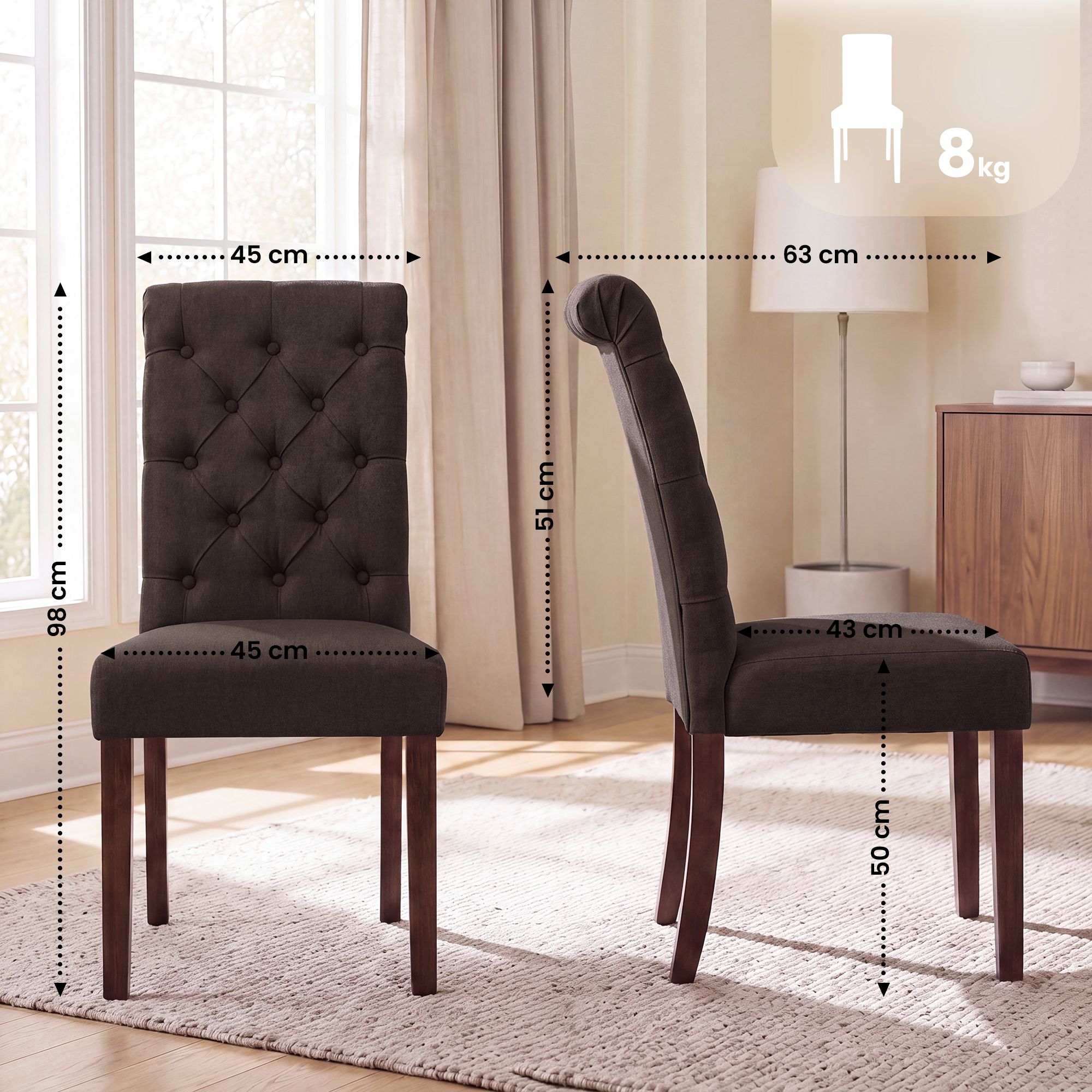 Lot de 2 chaises de salle à manger Lisburn
