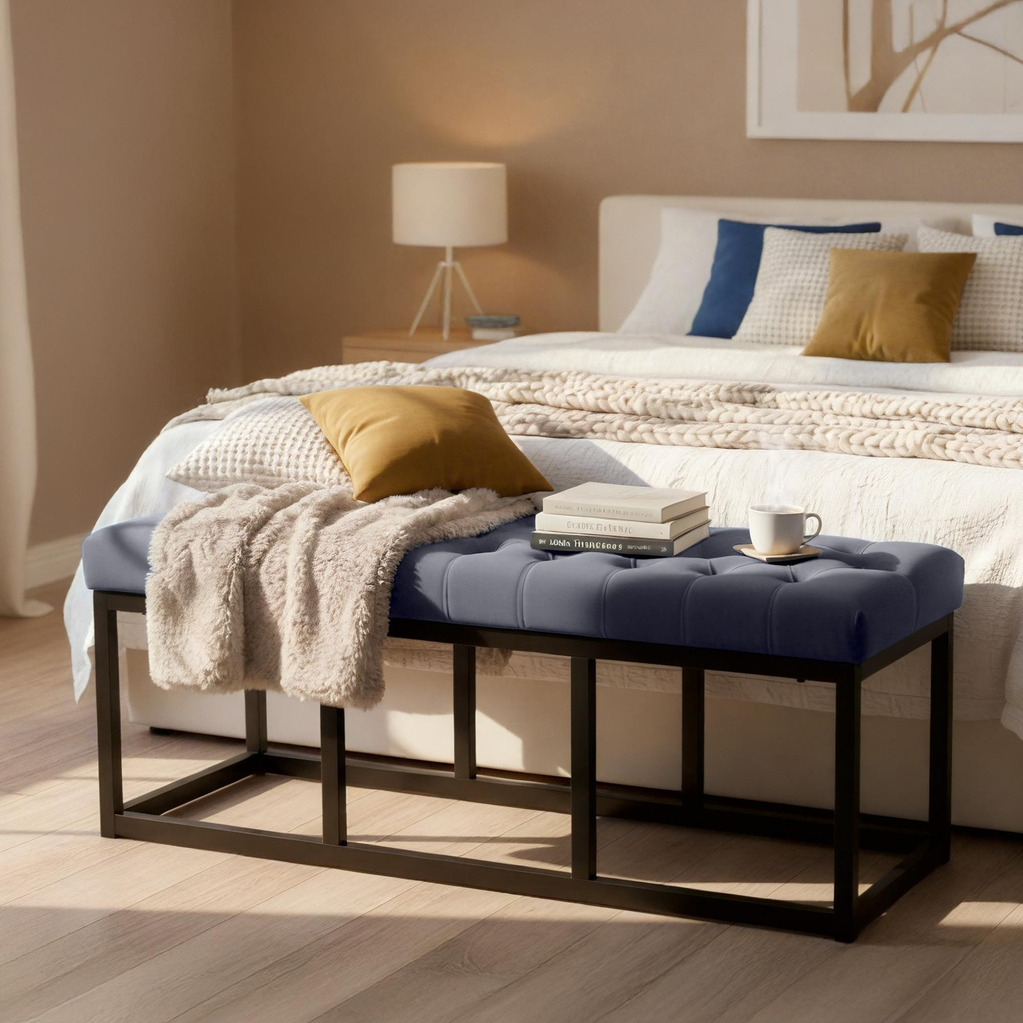 Banc Polson Velours Noir