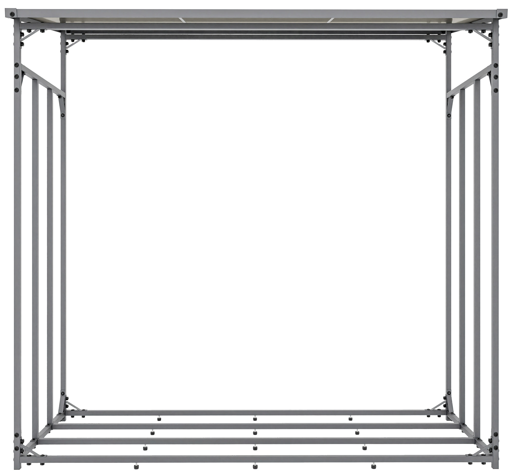 Abri pour bois de chauffage Ruston en Aluminium avec bâche de protection