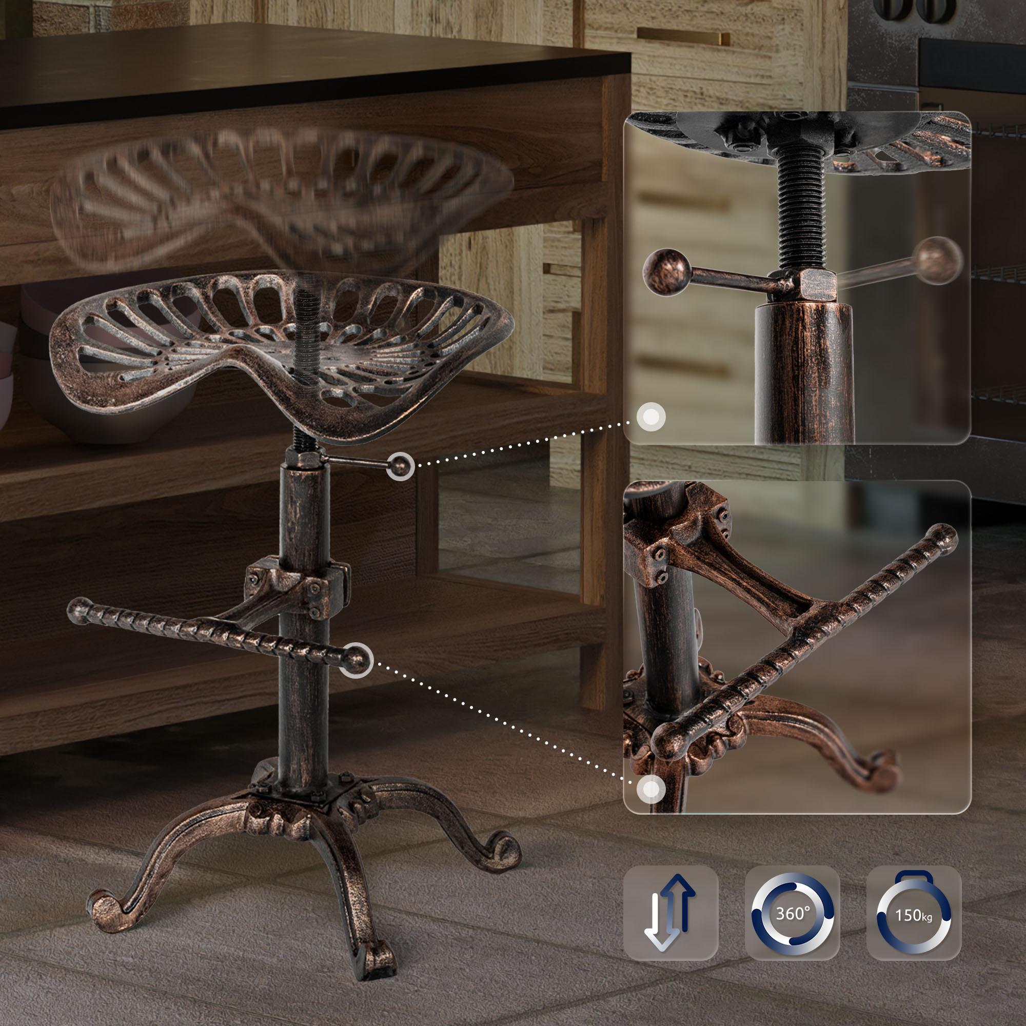 Lot de 2 tabourets de bar Butch au style industriel