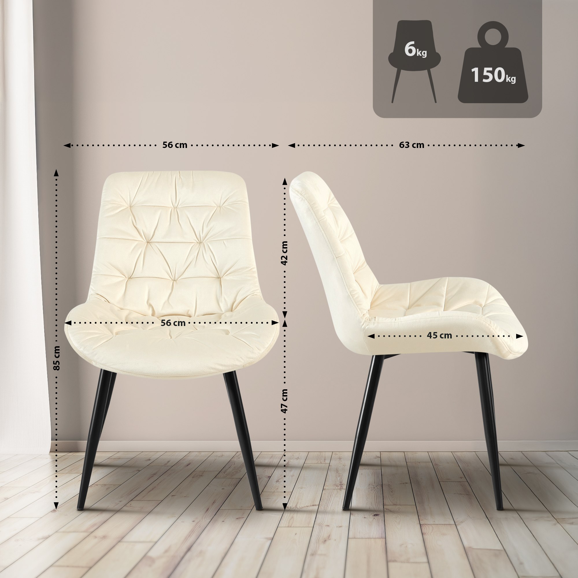 Lot de 2 chaises de salle à manger Rossford