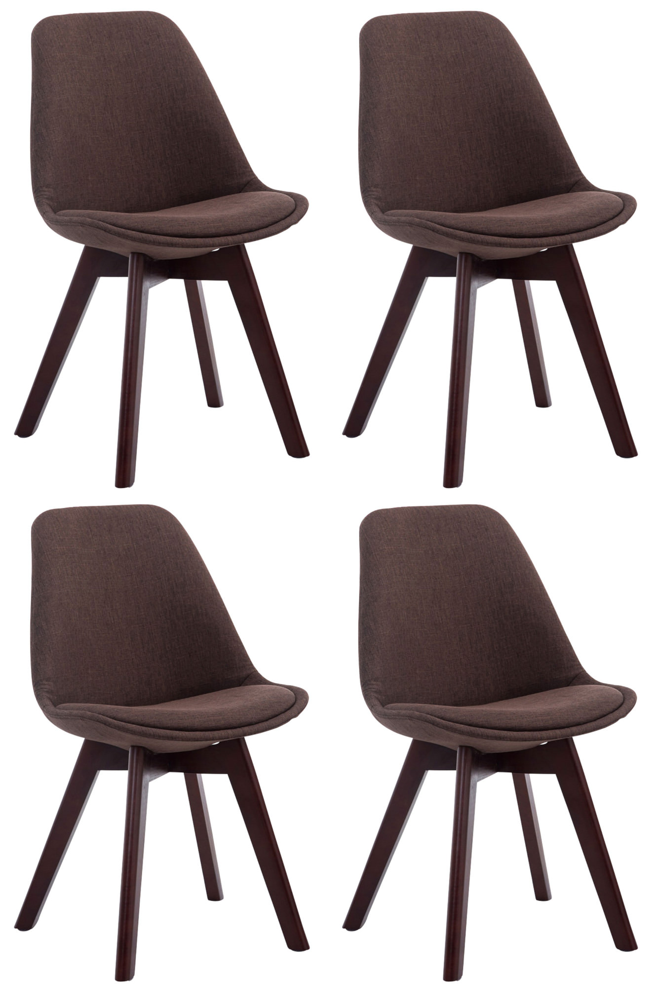 Lot de 4 chaises de salle à manger Borneo V2 en Tissu
