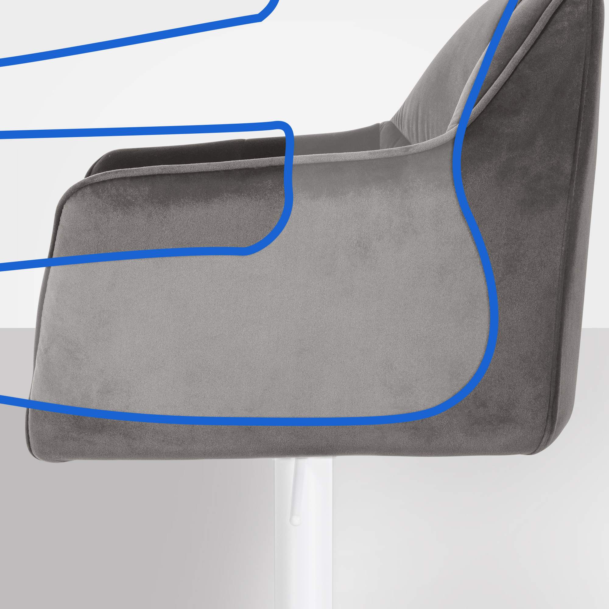 Tabouret de bar Damaso avec revetement en velours
